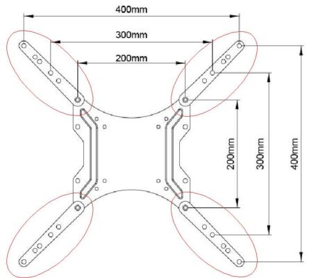 SADAPTOR3 200mm VESA mount extenders in use